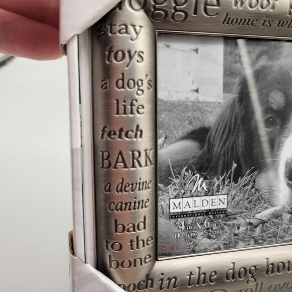 Malden Dog Theme Photo Frame Pewter Metal Dog Lovers Puppy Love - Picture 6 of 7